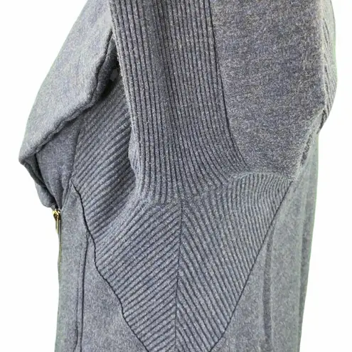 H by Bordeaux Navy Fleece Zip Up Sweatshirt Moto Jacket