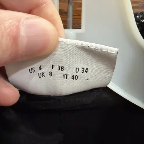 Akris Punto Deep Navy White Black Tweed Mock Double-Breasted Blazer Size 4