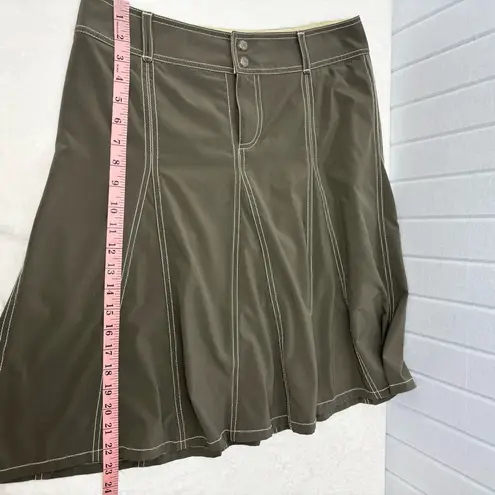 Athleta  Flared Athletic Tennis Athleisure Green Skort Skirt Size 10 T Stretch