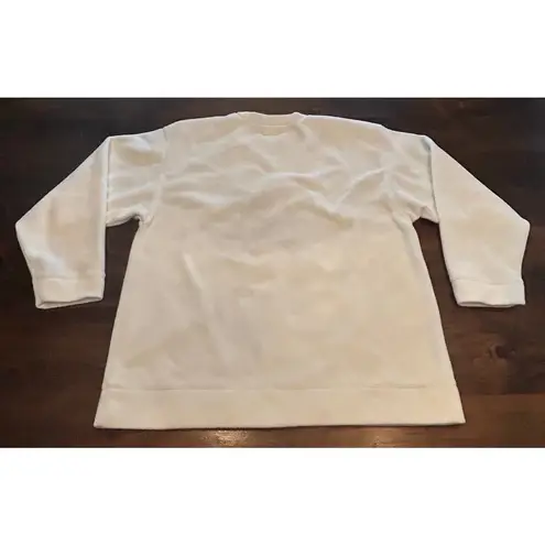 Vintage Warner Bros Looney Tunes Fleece White Sweatshirt Bugs Bunny Embroidered Size XL