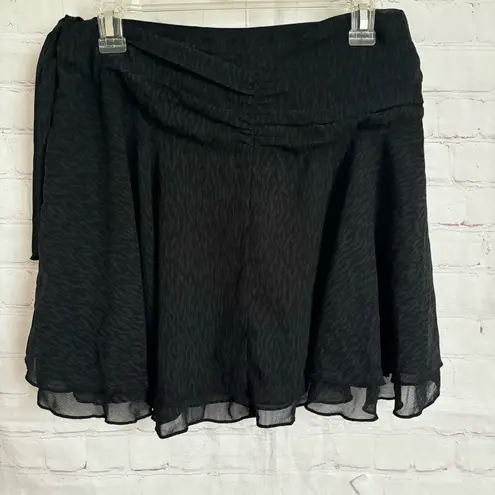 Aerie New  dark green and black chiffon wrap skirt Size Large