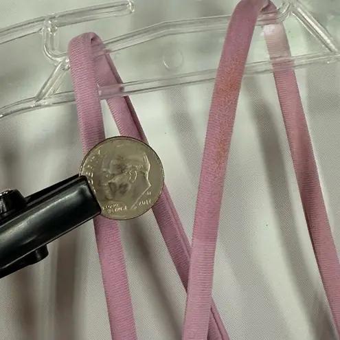 Pink Victoria’s secret unlined triangle top silver metallic purple bralette size