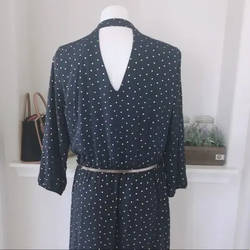 Laundry by Shelli Segal Laundry Faux Wrap Hi-Low Hem Maxi Dress in Navy/Gold Stars, NWT