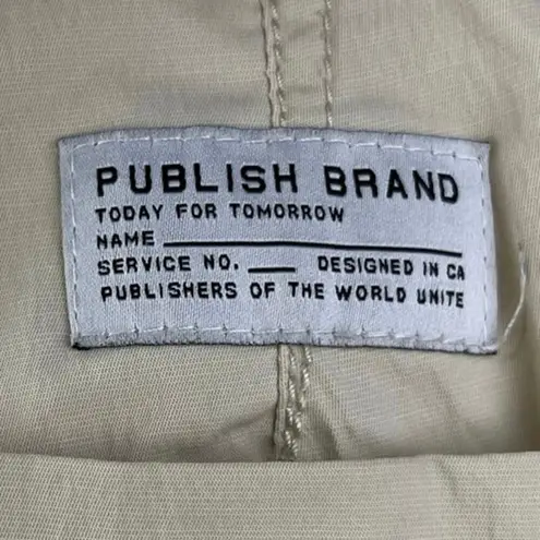 Publish Brand Cream Elastic Waist Pull On Parachute Windbreaker Jogger Pants L Size L