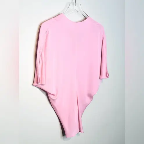 Milly Pink Silk Chiffon Dolman Sleeve Blouse Shirt Top Size M