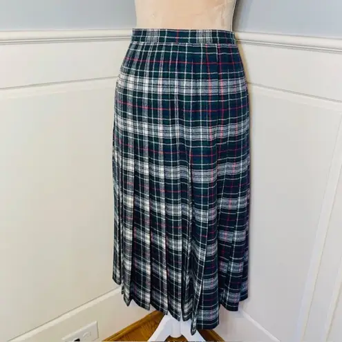 Pendleton Vintage 1970's Tartan Plaid Pure Wool Pleated Midi Skirt 10 XS/S