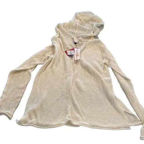 Matilda Jane NWT Hanna Anderson Women’s Cream Wool Blend Lightweight Hooded Cardigan size XL