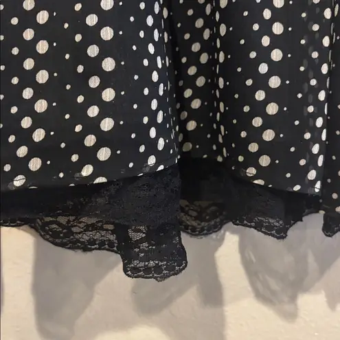 SOUP polkadot dress XS lace bottom retro style Black and White