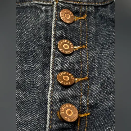 Sincerely Jules Button Fly Distressed Jeans Women’s Size 9/29 High Rise 5 pocket Blue