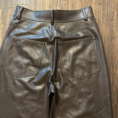 ALC Frank A.L.C. Women's Christopher Vegan Leather Pant Brown Size 2