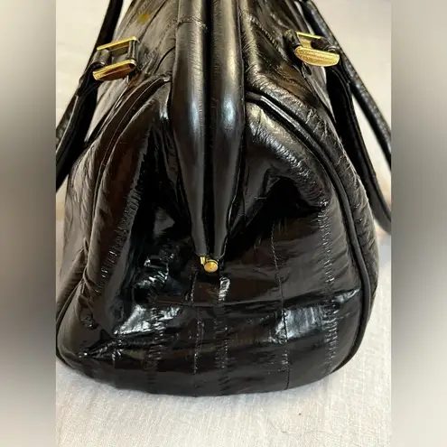 Vintage Black Eel Skin Handbag Exotic Leather Purse