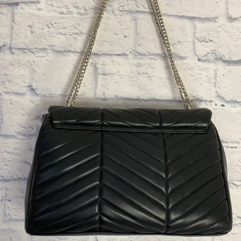 Topshop  black faux leather large quilted shoulder bag NWT