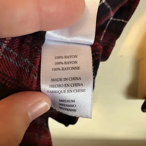 Rails Womens Red Navy Plaid Button Up Flannel Shirt Size Medium Preppy Cabin - Image 3