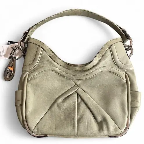 B Makowsky Kiev Hobo Sage Green Leather Bag New