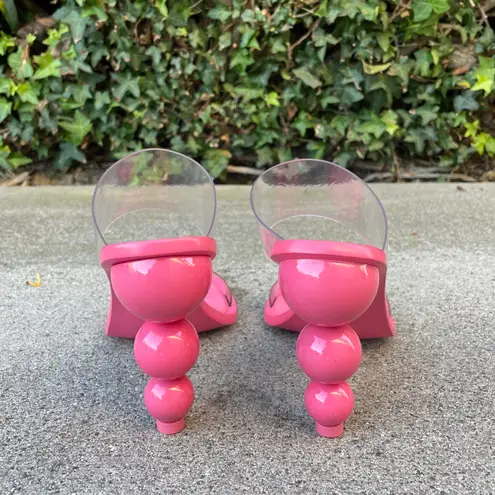 Cult Gaia Vita vinyl stacked heel mules in blossom size IT 38.5 US 8.5