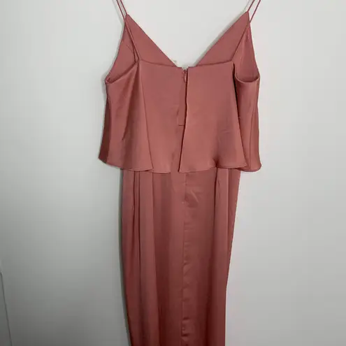 Shona joy Luxe Cocktail Frill Midi Dress Rose Women's US 4 Small