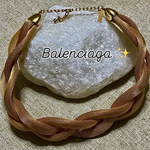 Balenciaga ✨ Vintage Gold Braided Mesh Necklace✨Preloved Circa 1970-Early 80’s
