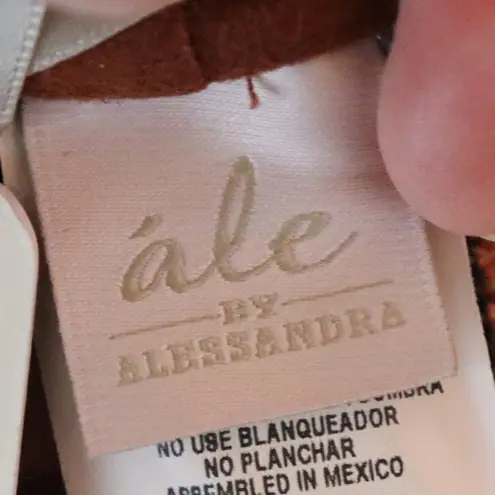 Ale By Alessandra Suede Boho Crop Bikini Top Size M New