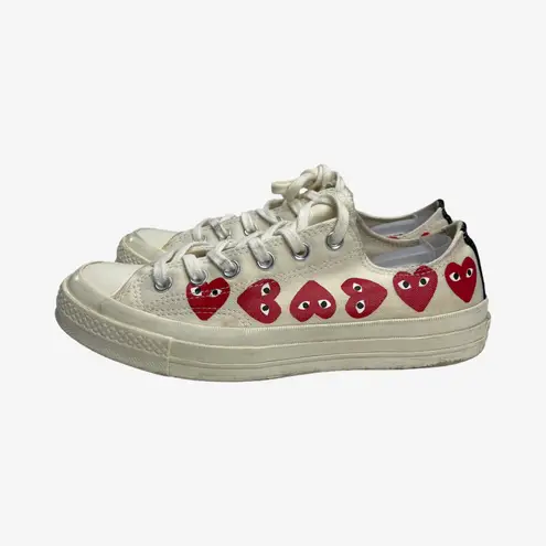 Comme Des Garçons PLAY x Converse Chuck Taylor Red Heart Low Top Sneakers 7M/ 9W White Size 9