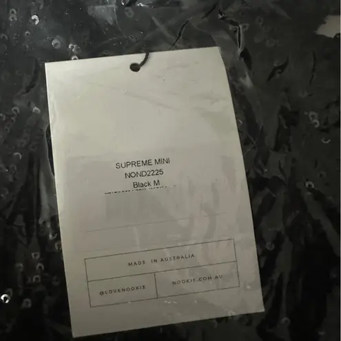Nookie Revolve Supreme Black Sequin Strappy NYE Mini Dress Size M NEW