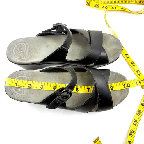 Dansko Women's Black Leather Buckle Strap Comfort Sandal Size US 9.5-10 EU 40