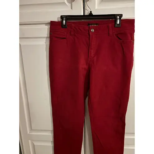 Dana Buchman Red Denim Jeans Size 10 Women's Straight Leg Casual Pants
