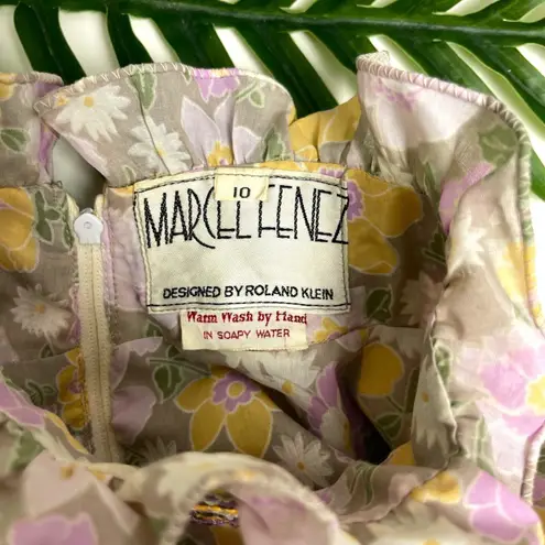 Marcel Fenez by Roland Klein Authentic Vintage 1970s Prairie Maxi Hostess Dress Purple