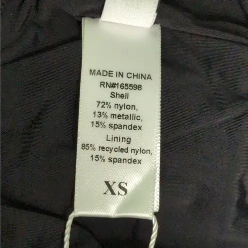 ANDIE Fiji One Piece Black Glitter Ribbed Strappy Swimwear Bathing Suit XS New