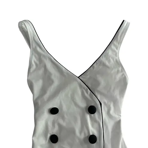 Solid & Striped Sz XS Juliette Tuxedo Style White Black One Piece Swimsuit NWT