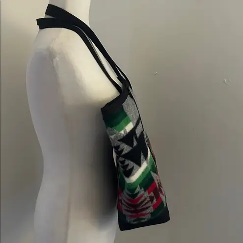 Justin Kraft Wool/Nylon Geometric/ Aztec Print Tote Bag Black