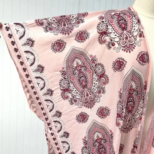 Burnout Bandana Print Kimono Coverup Pink Western Festival Rave Burnout Bohemian Size undefined
