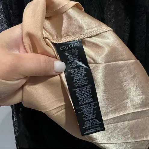 City Chic NWT Sexy Ruffle Maxi Dress In Black Size L/20