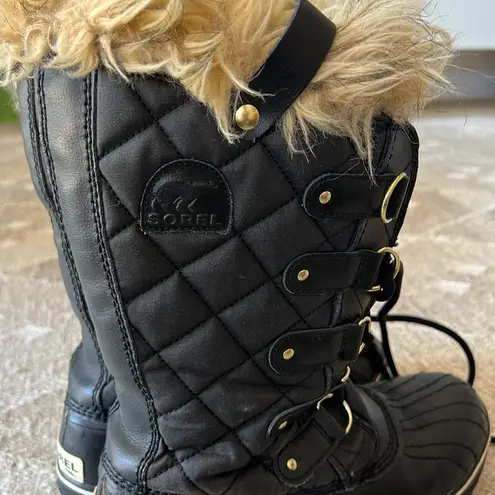 Sorel  Tofino II Cate Snow Winter Boots Black Leather Sz 8