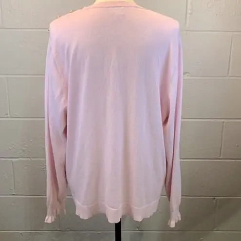 J.Crew Ruffle Rhinestone Pink Sweater