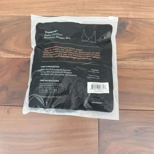 Truekind Daily Comfort Wirefree Shaper Bra Black Medium Seamless Support