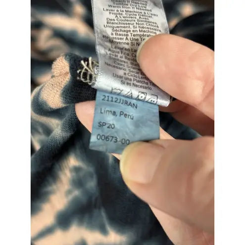 Nation Ltd Terrin Snap Tie Dye T-Shirt Tee Peach Black XS Short Sleeve Snaps