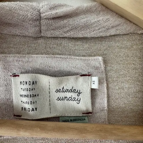 Anthropologie  Saturday Sunday Oatmeal Matanie Tie Closure Ruffle Cardigan