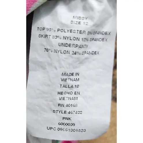 Slimshaper For All Tankini Swimsuit Skirt Set Floral Print Ruched 12 Black