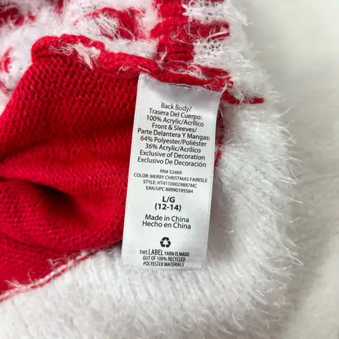 Holiday Time Red "Merry Christmas" Christmas Ugly Sweater Size L NEW