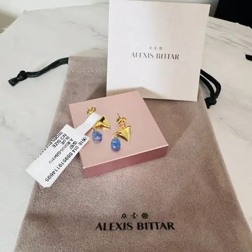 Alexis Bittar Alexas Bittar Asterales Thorn 14K Goldplated & Sapphire Drop Earrings, NWT