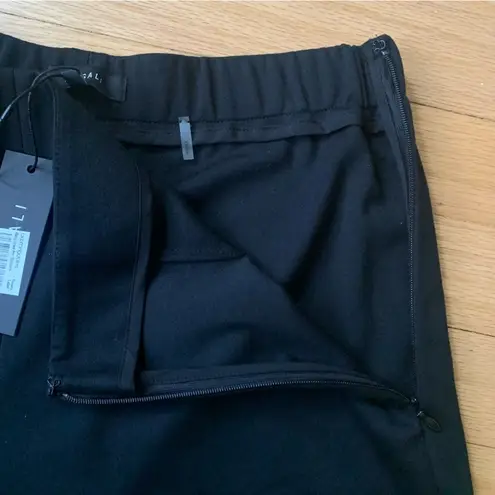 NWT LE GALI Crochet Lace Trim Cropped Wide Leg Lyle Pants Size Small Boho Hippie Black