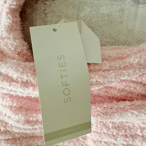 Softies Ultra Soft Marshmallow Slouch Turtleneck Lounger Chenille Sweater S/M Pink Size undefined