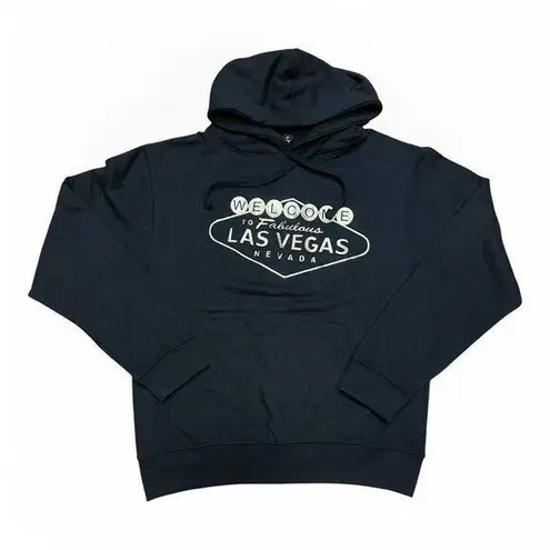 NWT Welcome to Fabulous Las Vegas Nevada Gold Embossed Black Unisex Hoodie Small
