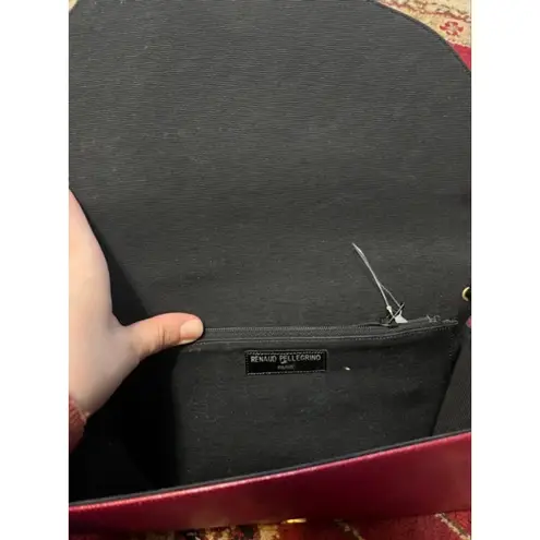 Renaud Pellegrino Paris Studded Black Red Leather Flap Shoulder Bag Vintage Cout