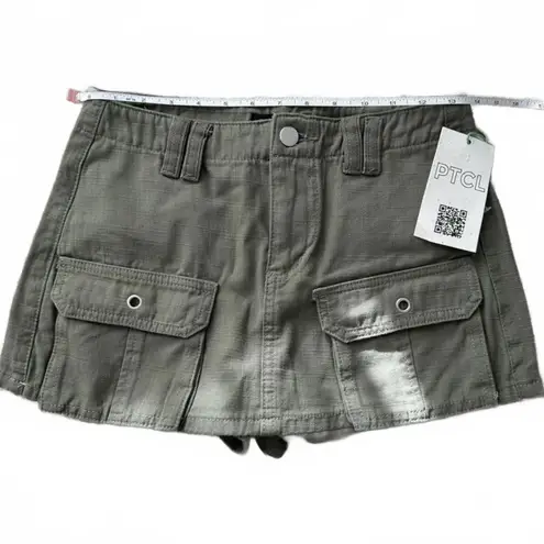 PTCL Cargo Pocket Mini Skort Olive Green Summer Casual Party Festival Size 26