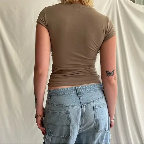 Splash Brown Stretchy Baby Tee - Size S