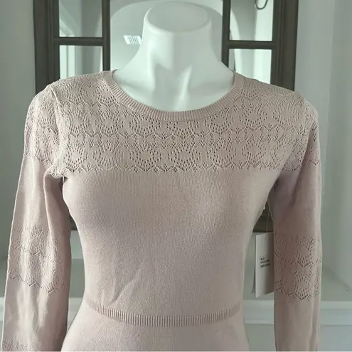 Julia Jordan Fit & Flare Knit Sweater Dress Long Sleeve Blush Size M, New w/Tag