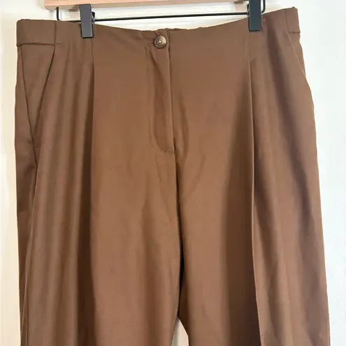 J. Jill Brown Wide Leg Pants Size 12 Rayon Blend Pull