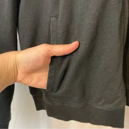 Y2K New York and Company Embroidered Floral Beaded Full Zip Hooded Sweatshirt Black Size L