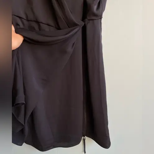 Talula Aritzia Black Sleeveless V-Neck Wrap Front Mini Dress Sz 4 EUC